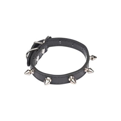 Douceur d'Intérieur Love Story, Collana in finta pelle, fantasia picchi S/30 cm, colore: Nero