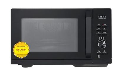 Sharp RCA271TB Microonde Airfry, 5 in 1, 900 W, grill 1000 W, aria calda e funzione AirFry, convezione 2100 W, 27 l, 28 Autom.pr., peso e scongelamento programmato, nero