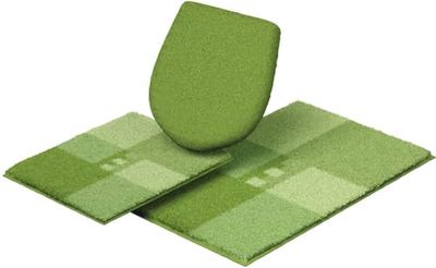 Linea Due MERKUR Tapis de Bain, Polyacrylique Supersoft, Vert, 40x50+50x80 cm