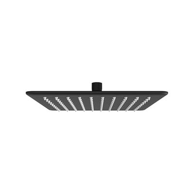 Soffione Doccia Quadrato 250X250 MM,Colore Nero Opaco, Soffione Doccia Effetto Pioggia Con Snodo Orientabili, Installazione Interna ed Esterna, Soffione Doccia A Muro In Acciaio Inox