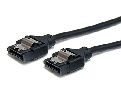 StarTech.com 45 cm SATA-kabel met lip, seriële ATA-kabel rond, rood