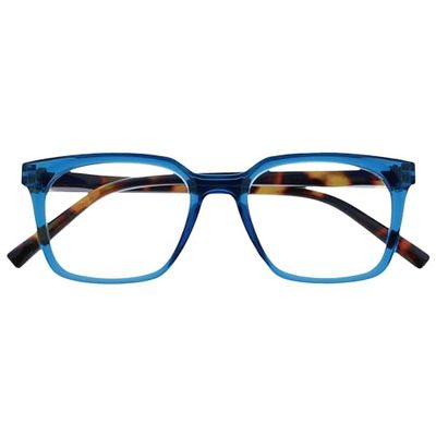 OPULIZE KOI Reading Glasses - Large Rectangular Frame - Blue - Mens Womens - Spring Hinges - R50-3 - +2.00