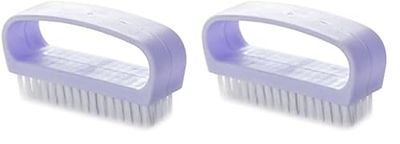 Meridiana Brosse à ongles en plastique avec manche incurvé (Lot de 2)