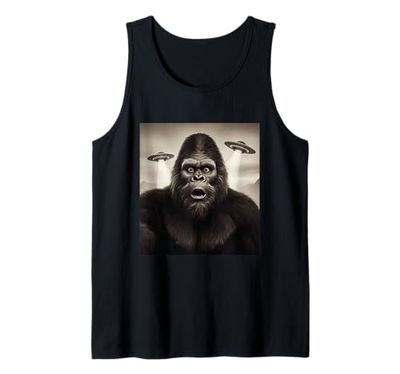 Invasione extraterrestre aliena UFO Selfie Bigfoot Sorpreso Canotta