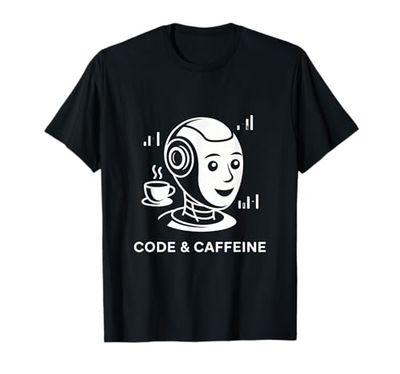 Code & Caffeine Robot Coffee Tech Programming T-Shirt