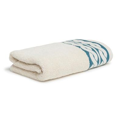 Möve Cosy Knits Serviette de Toilette en Chenille 50 x 100 cm 100% Coton Nature/Deep Lake