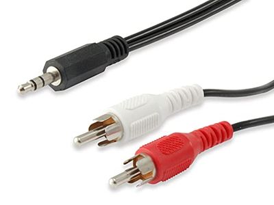 Equip ljudkabel jack hane/2 x RCA hane, 2,00 m polybag