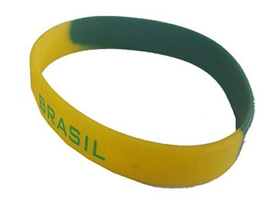 Supportershop Bracelet Brésil Pulsera de Silicona Brasil, Unisex Adulto, Verde, Talla única