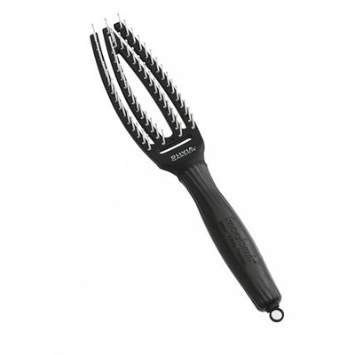 Olivia Garden Fingerbrush Care Iconic - Taille Small - Noir - Brosse à Cheveux en Poils de Nylon pour un Démêlage Doux & des Cheveux Sains