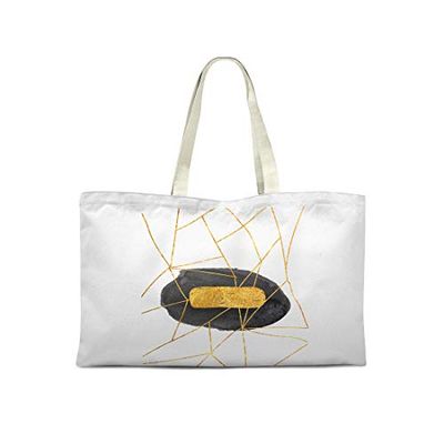 Bonamaison Printed Tote Bag, Reusable Grocery Bag, Shopping Bag, Machine Washable, Foldable, Canvas Cloth Bag with Handles, 50x40 Cm
