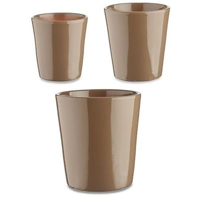 Ibergarden Plantenpotten set Ø 14 cm Ø 22 cm Ø 17 cm conisch 3-delig taupe