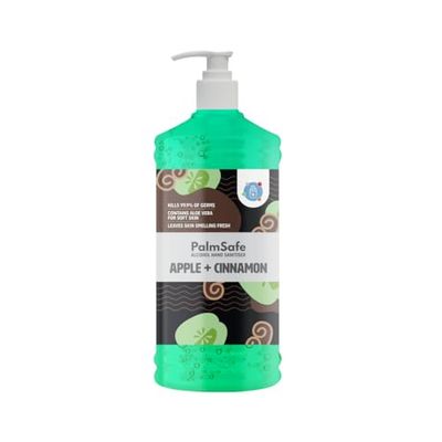 Palm Safe Apple and Cinnamon Alcohol Hand Sanitiser 1 Litre Pump Bottle