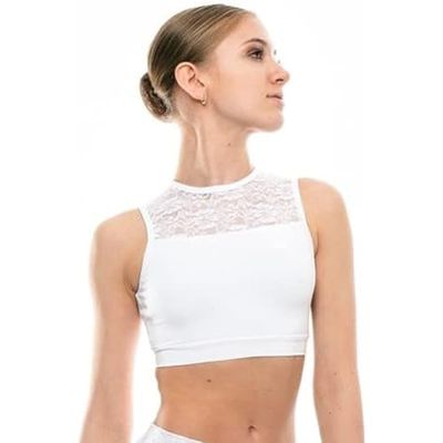 Basilica Dancewear Drina Haut Actif Femme, Blanc, XL