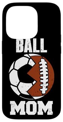 Ball Mom Funny Soccer Football Player Mom Case for iPhone 14 Pro