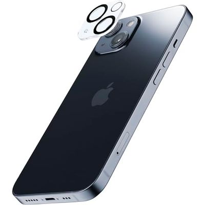 cellularline | Cámara Lens - iPhone 14/14 Plus |Vidrio Templado para la Protección de la Cámara - Absorbe Golpes, Anti-Burbujas, Ultra-Transparente, Anti-Huellas