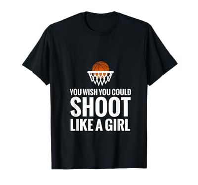 Shoot Like A Girl Cute Basketball Sports Maglietta