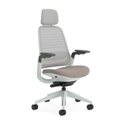 Steelcase Series 1 Krzesło Biurowe, Tworzywo Sztuczne/Stal Nierdzewna, Szary, 66 x 64 x 112 cm