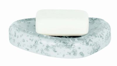 Spirella 10.16525 - Porta saponetta Etna-Glitter, Colore: Bianco