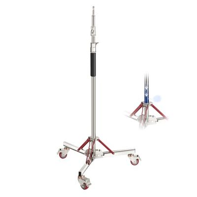 Neewer 10ft Heavy Duty Luchtkussen Licht Stand met Wielen, Verstelbare Statief Stand, Roestvrij Staal Fotografie Wielen Stand voor Studio Flash Softbox Monolight Reflector, SC305AW