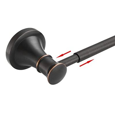 BESy Toallero Ajustable de Bronce de 16.5 a 28.7 Pulgadas para Soporte de Toallas de baño, Barra de Toalla montada en la Pared, Accesorios de baño, Estilo Hotel, Acero Inoxidable, Bronce aceitado