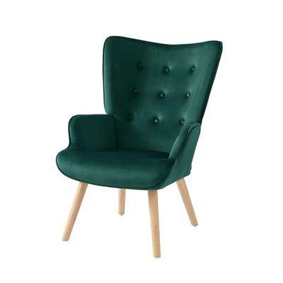 BAÏTA Sam fauteuil in groen fluweel
