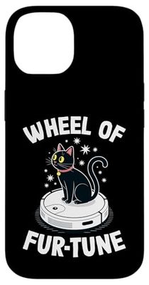 Wheel Of Fur-Tune Cat On Robot Vacuum Cleaner Cat Case for iPhone 14