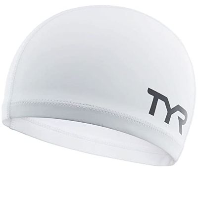 TYR Boné de natação confortável de silicone, unissexo, branco, M