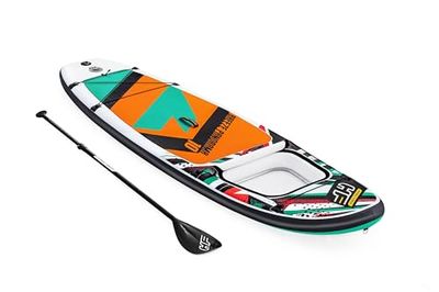 Hydro-Force Opblaasbare Stand Up Paddle Board | Complete set met handpomp, reistas en ingebouwd venster, 10FT, Breeze Panorama