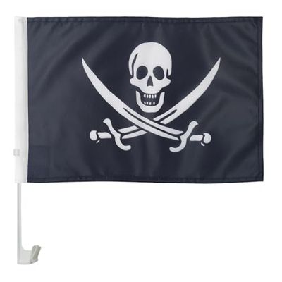 AZ FLAG - Drapeau Pirate Jack Rackham Pour Décoration Voiture Avec Attaches En PVC Et Système d'Accroche - Car Flag Pirates - Corsaire - 100% Polyester - 50g - 45x30 cm