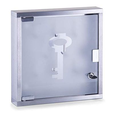 Zeller Present 13890 Armoire à Clés en Acier Inoxydable/Verre 30 x 6 x 30 cm