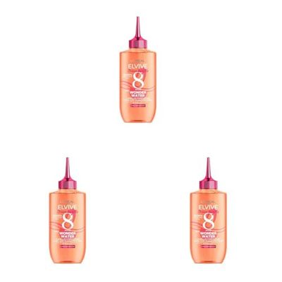 L'Oréal Paris Wonder Water, Liquid Hair Conditioner by Elvive Dream Lengths, 8 Second Hair Treatment for Long Damaged Hair with Lamellar Technology, 200 ml (Pack of 3)