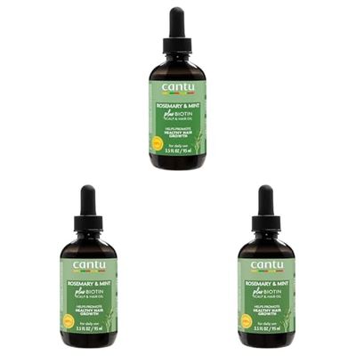 CANTU Strengthening Biotin-Infused Hair & Scalp Oil with Rosemary and Mint 95ml (Packaging may vary) (Pack of 3)