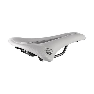 Selle San Marco ALLROAD Supercomfort Racing - Gravel Cykelsadel, Bikepacking, E-Bike, Rostfritt stål Ram Xsilite, Anatomiskt Hål och Extra Gelvaddering - Storlek L3, Isgrå