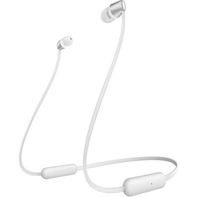 Sony Cuffie intrauricolari wireless WI-C310, 15 ore di autonomia, assistente vocale, auricolari magnetici, design dietro al collo, funzione auricolare integrata, auricolare con microfono, bianco