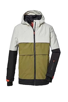 killtec Ragazzi Giacca da sci/giacca funzionale con cappuccio e ghetta antineve, impermeabile KSW 126 BYS SKI JCKT, broken white, 152, 39666-000