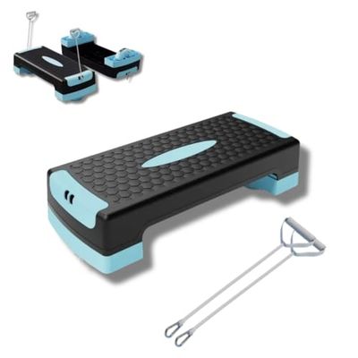 STEP FITNESS MULTIFUNZIONE CON CORDE PER ALLENARE L’EQUILIBRIO BALANCE STEP REGOLABILE IN ALTEZZA PEDANA DA AEROBICA GRADINO
