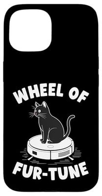 Wheel Of Fur-Tune Robot Vacuum Cleaner Funny Cat Case for iPhone 15