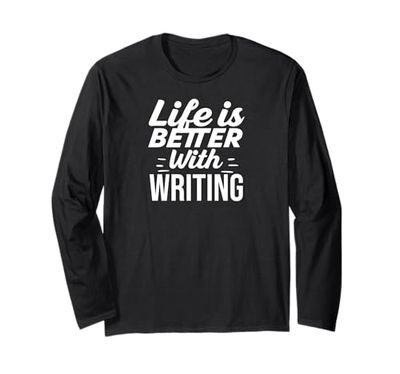 Funny Writer Life Is Better With Writing Journal Maglia a Manica