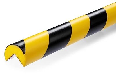 Durable Corner Protection Profile C25R - Self-Adhesive - Protection Strip Has a Length of 1 Metre - Pack of 5 - Yellow or Black