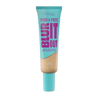 Rimmel London Kind & Free BLUR IT OUT Fondotinta Opacizzante, 103, True Ivory, Controllo effetto lucido per tutto il giorno, Make-up dal finish matte leggero, 30 ml