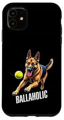 Funny Ballaholic German Shepherd Dog Chasing Ball Case for iPhone 11