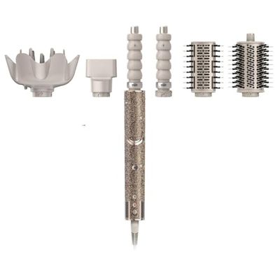 Shark FlexStyle 5-en-1 Air Styler & Sèche-cheveux, Boucleurs Auto-Wrap, Brosse Plate, Brosse Ovale, Concentrateur, Diffuseur, Étui de Rangement, sans Dommage Thermique, Champagne HD446SLEU