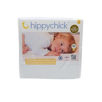 Hippychick Tencel monterat vattentätt madrasskydd king size 150 x 200 cm – helt vattentäta madrassöverdrag, anti-allergi och maskintvättbar för premiumkomfort och lätthet