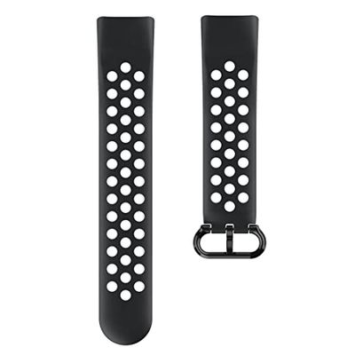 Hama Fitbit klockarmband 22 mm (justerbart ersättningsarmband för Smartwatch Fitbit Charge 5, sportarmband som andas, för byte, silikon, utbytbart armband, tryckknapp i rostfritt stål) gul/grå