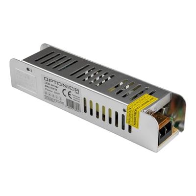 Brightium Fuente de alimentación para LED strips, 60W 12V 5A, diseño metálico, ideal para iluminación decorativa y proyectos de LED.