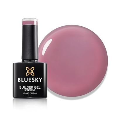 Bluesky All in One Fast & Easy Builder Gel Sensitive 10ml, Cherry Bliss - Rose Pink, Nail Strengthener and Extender for Sensitive Nails, Requires Curing Under LED UV Nail Lamp
