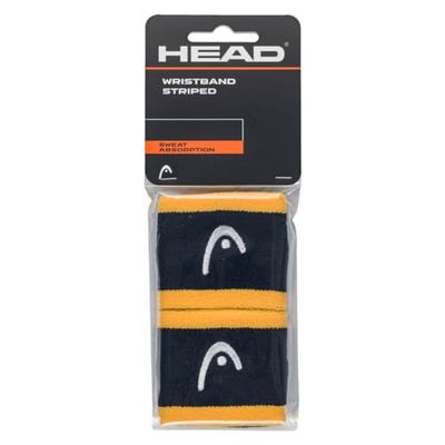 HEAD Unisex Volwassenen Polsband Gestreept 2.5, Navy/Banana, 2,5 inch