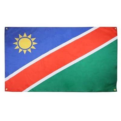 AZ FLAG Namibische vlag 150 x 90 cm met 4 ogen, Namibisch paviljoen voor balkon of muur