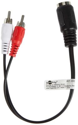 Goobay 50004 Cabo de áudio 0,2 m 5-pin DIN 2 x RCA Black - Cabos de áudio (5-pin DIN, Male, 2 x RCA, Male, 0,2 m, preto)