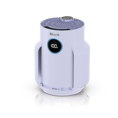Shark NeverChange for up to 5 years luchtreiniger, voor thuis, kantoor, tot 23 m², 5 jaar HEPA-filter vangt 99,97% van allergenen, stof, pollen, huidschilfers, stil, led-scherm, Lila HP072EUPL